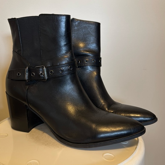 Nine West block heel leather boot - Picture 1 of 6
